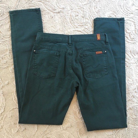 ‼️HUGE SALE‼️ Sz 26/ 7 for all mankind evergreen colored  pants - Picture 3 of 12